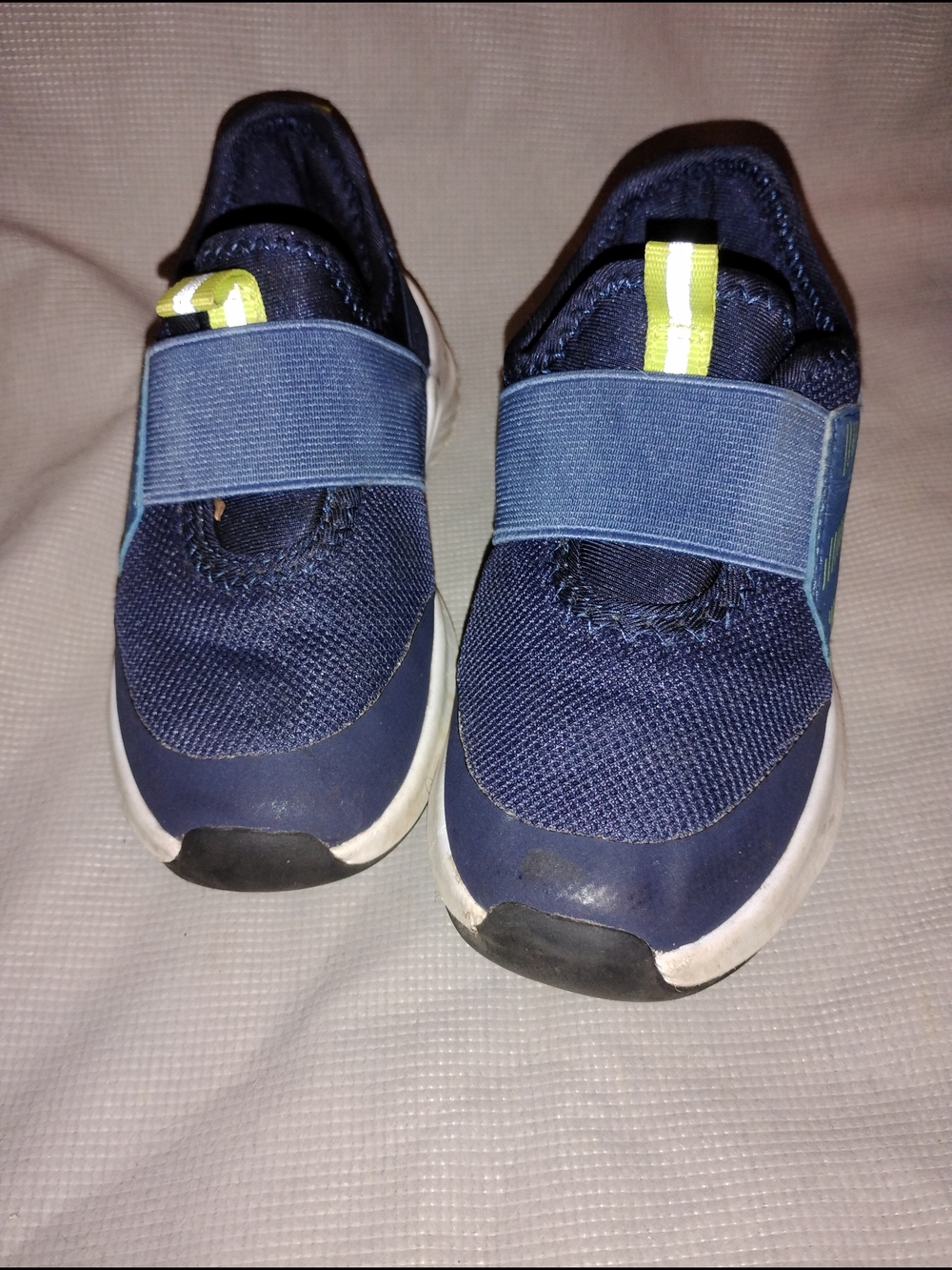 Target Navy Kids Slip-On Sneakers with Yellow Pull Tab